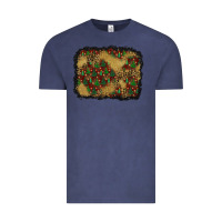 Vintage Denim christmas trees and leopard background Vintage Tee - BundleAndBundleShop
