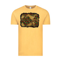 Vintage Mustard christmas trees and leopard background Vintage Tee - BundleAndBundleShop