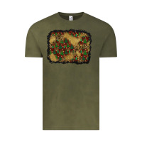Vintage Olive christmas trees and leopard background Vintage Tee - BundleAndBundleShop