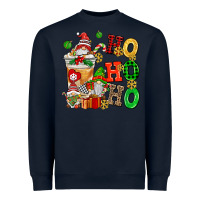 Navy ho ho ho christmas latte with gnomies Heavyweight Sweatshirt - AdoDesignShop