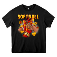 Black Softball life afro girl sneakers Heavy Core Tee - RanaPortraitStore