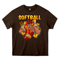 Chocolate Brown Softball life afro girl sneakers Heavy Core Tee - RanaPortraitStore