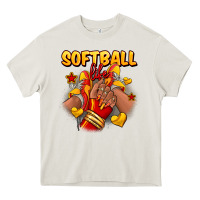 Softball Life Afro Girl Sneakers Heavy Core Tee | Teevron