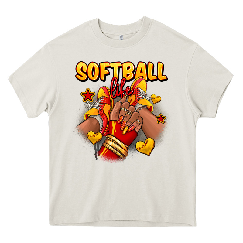 Softball Life Afro Girl Sneakers Heavy Core Tee by RanaPortraitStore | Teevron