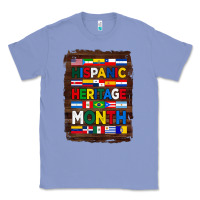 Colony Blue hispanic haritage month flags with background Classic Tee - BundleAndBundleShop