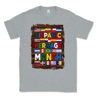 Heather Grey hispanic haritage month flags with background Classic Tee - BundleAndBundleShop