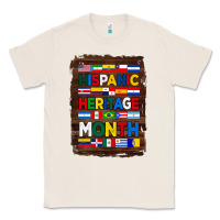 Natural hispanic haritage month flags with background Classic Tee - BundleAndBundleShop