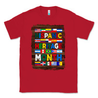 Red hispanic haritage month flags with background Classic Tee - BundleAndBundleShop