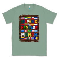Sage hispanic haritage month flags with background Classic Tee - BundleAndBundleShop