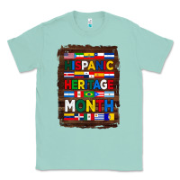Seafoam hispanic haritage month flags with background Classic Tee - BundleAndBundleShop
