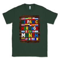 Sports Green hispanic haritage month flags with background Classic Tee - BundleAndBundleShop