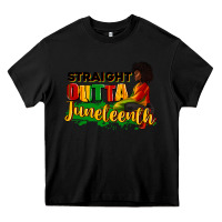 Black Straight outta Juneteenth Heavy Core Tee - RanaPortraitStore