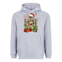 Heather Grey Skeleton Christmas Element Snowman Awda Heavyweight Hoodie - BundleAndBundleShop