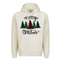 Oatmeal Heather Merry Christmas Trees Premium Hoodie - Bettercallsaul