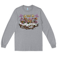 Heather Grey grow in grace Long Sleeve Tee - NancyCooperArtShop