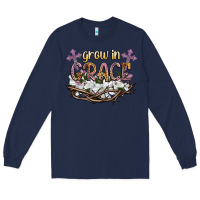 Navy grow in grace Long Sleeve Tee - NancyCooperArtShop