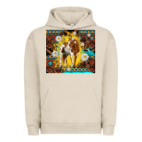 Pigment French Oak aztec tribal horse Urban Hoodie - TumblerDesignByShophia