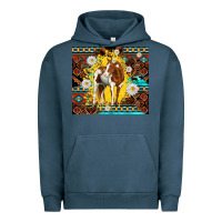 Pigment Midnight Navy aztec tribal horse Urban Hoodie - TumblerDesignByShophia