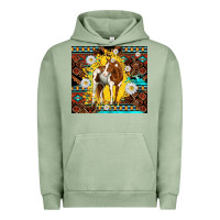 Pigment Oil Green aztec tribal horse Urban Hoodie - TumblerDesignByShophia