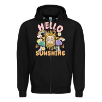 Black hello sunshine Zipper Hoodie - MaliasSmallBusiness