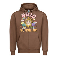Chestnut hello sunshine Zipper Hoodie - MaliasSmallBusiness