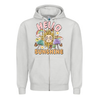 Dove Grey hello sunshine Zipper Hoodie - MaliasSmallBusiness