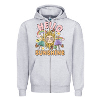 Heather Grey hello sunshine Zipper Hoodie - MaliasSmallBusiness