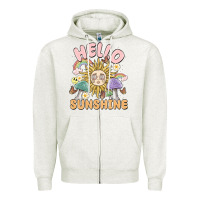 Oatmeal Heather hello sunshine Zipper Hoodie - MaliasSmallBusiness