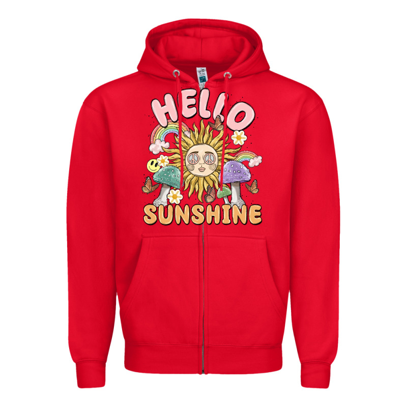 Hello Sunshine Zipper Hoodie by MaliasSmallBusiness | Teevron