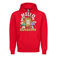 Red hello sunshine Zipper Hoodie - MaliasSmallBusiness