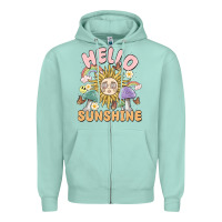 Seafoam hello sunshine Zipper Hoodie - MaliasSmallBusiness