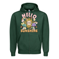 Sports Green hello sunshine Zipper Hoodie - MaliasSmallBusiness