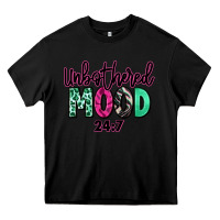 Black Unbothered mood 24:7 Heavy Core Tee - RanaPortraitStore