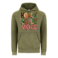 Vintage Olive holly jolly vibes Vintage Hoodie - FaDigitalArtStudio