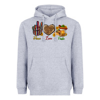 Heather Grey Peace Love Fiesta Heavyweight Hoodie - BundleAndBundleShop