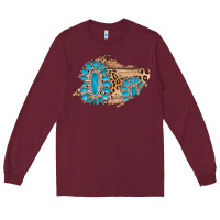 Burgundy gemstone wood leopard patch Long Sleeve Tee - AdoDesignShop