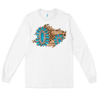 White gemstone wood leopard patch Long Sleeve Tee - AdoDesignShop