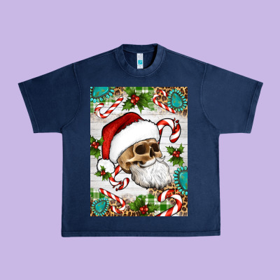 Christmas Hippie Skeleton Santa Urban Heavy Tee Designed By Artiststas