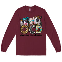 Burgundy ocd obsessive cow disorder Long Sleeve Tee - Jasminsmagicworld
