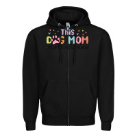 Black this dog mom wears her heart on her sleeve Zipper Hoodie - MaliasSmallBusiness