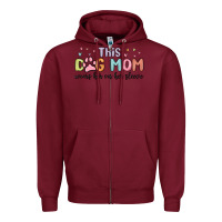 Burgundy this dog mom wears her heart on her sleeve Zipper Hoodie - MaliasSmallBusiness