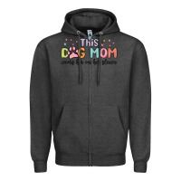 Charcoal Heather this dog mom wears her heart on her sleeve Zipper Hoodie - MaliasSmallBusiness
