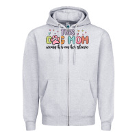 Heather Grey this dog mom wears her heart on her sleeve Zipper Hoodie - MaliasSmallBusiness