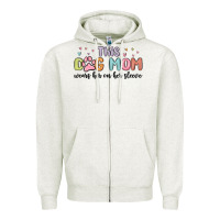 Oatmeal Heather this dog mom wears her heart on her sleeve Zipper Hoodie - MaliasSmallBusiness