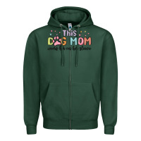 Sports Green this dog mom wears her heart on her sleeve Zipper Hoodie - MaliasSmallBusiness