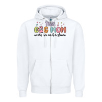 White this dog mom wears her heart on her sleeve Zipper Hoodie - MaliasSmallBusiness