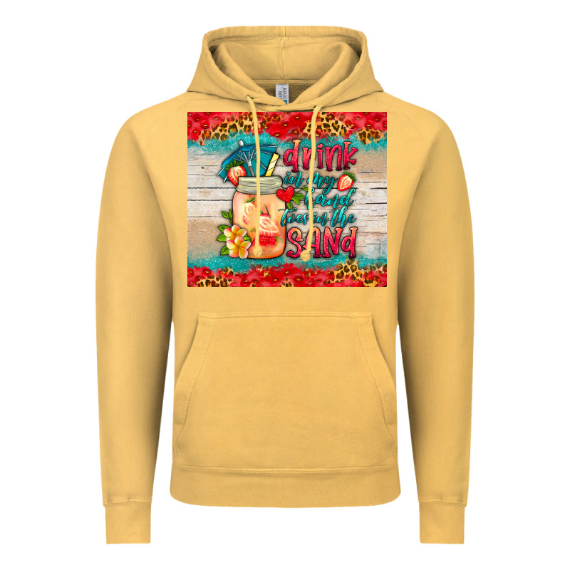 Drink In My Hand Toes In The Sand Tumbler Vintage Hoodie by HRA Design Shop | Teevron