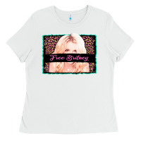 White free britney leopard glitter Ladies Tee - AdoDesignShop