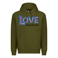 Army Green love teacher life Premium Hoodie - Bettercallsaul