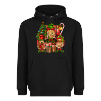 Black Christmas Elf Truck Heavyweight Hoodie - BundleAndBundleShop